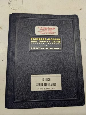 Standard-Modern Operating Instruction Manual Parts List Book 17” 4000 1968 D1