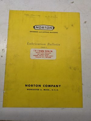 Norton Lubrication Bulletic 1968-3 Grinding Lapping Machines Oil Specifications