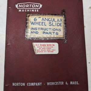 Norton Grinder Operator Parts List Book Manual 6X18” Wheelslide 1951 Setup