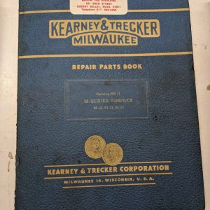 Kearney Trecker Milling Machine Repair Part List Book Manual Series M-18 24 30