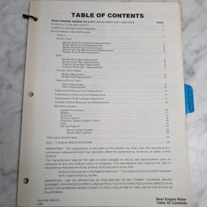 Ford Repair Service Manual Rear Engine Rider Tractor R8 R11 09Gn 2051-2053 1984