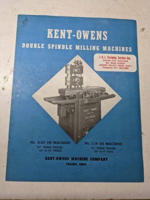 Kent-Owens Double Spindle Milling Machines Sales Brochure Catalog 2-20 1-14 Ds