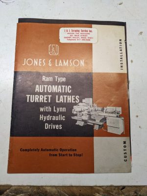 Jones Lamson Machine Lathe Automatic Sales Brochure Operation Features