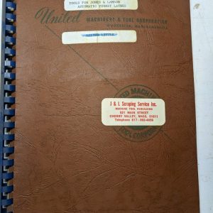 Jones Lamson Machine Automatic Turret Lathe Available Tools Dimension Diagrams