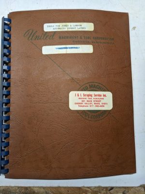 Jones Lamson Machine Automatic Turret Lathe Available Tools Dimension Diagrams