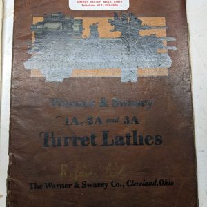 Warner Swasey Turret Lathe Sales Catalog Brochure Specs Features 1A 2A 3A 1929