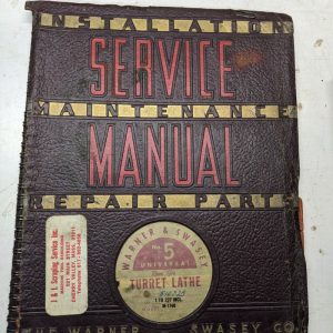 Warner Swasey Turret Lathe Parts List Maintenance Service Manual #5 M-1740 1941