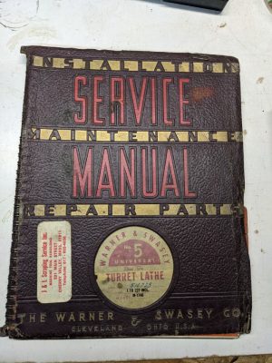 Warner Swasey Turret Lathe Parts List Maintenance Service Manual #5 M-1740 1941