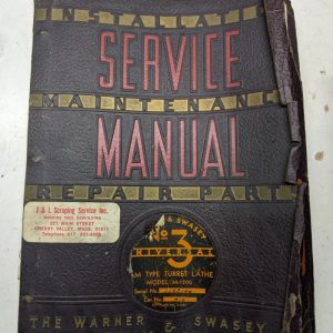 Warner Swasey Turret Lathe Parts List Maintenance Service Manual #3 M-1200 1941