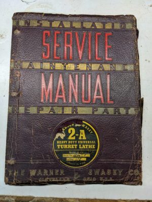 Warner Swasey Turret Lathe Parts List Maintenance Service Manual #2-A M-510 1952