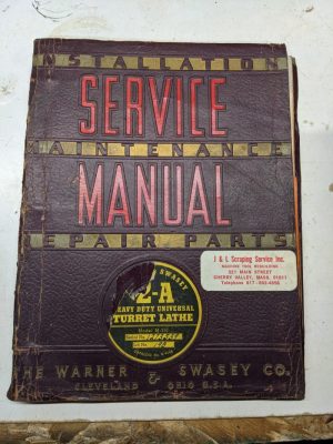Warner Swasey Turret Lathe Parts Book Maintenance Service Manual #2-A M-510 1952