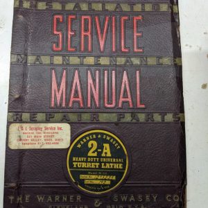 Warner Swasey Turret Lathe Parts Book List Maintenance Service Manual #2-A M-510