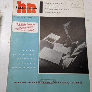 Barber-Colman Hobbing Machine Setup Cut Helical Gears Manual Instruction Splined