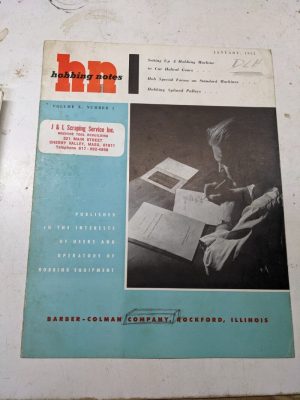 Barber-Colman Hobbing Machine Setup Cut Helical Gears Manual Instruction Splined