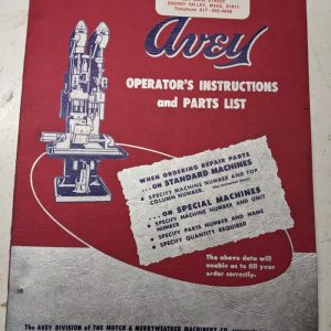 Avey Drilling Machine Install Operator Parts List Book Manual Catalog #2 Bma-6 3