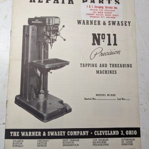 Warner Swasey Thread Machine Parts List Manual Lubrication #11 M-2120 Shop Book