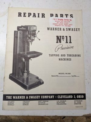 Warner Swasey Thread Machine Parts List Manual Lubrication #11 M-2120 Shop Book