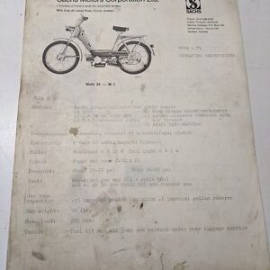 Sachs Mofa 25 M 1 Operating Instruction Manual