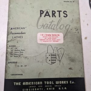 American Tool Works Pacemaker Lathes Parts List Book Manual Catalog 1960 14-25”