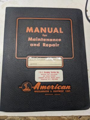 American Wheelabrator Maintenance Repair Manual Part List 36X42 Tumblast 1952