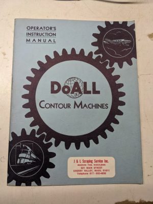 Doall Contour Machine Operator Instruction Manual V 36 26 Ml 16 Shop Book Saw