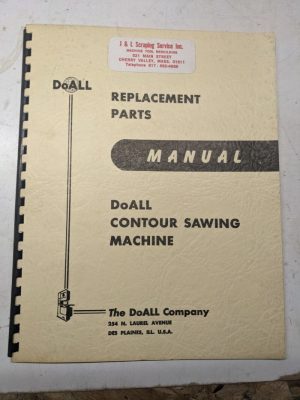 Doall Contour Sawing Machine Replacement Part List Book Manual Ml V 26 36 60 Z16