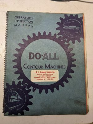 Doall Contour Machine Operator Instruction Manual V 36 26 Ml 16 Z Saw Sales Lit