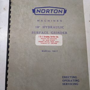 Norton Erecting Operator Parts List Book Manual Hyd Surface Grinding 10” 768-7