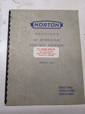 Norton Erecting Operator Parts List Book Manual Hyd Surface Grinding 10” 768-7