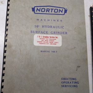 Norton Erecting Operator Parts List Shop Book Manual Surface Grinding 10” 768-7