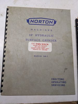 Norton Erecting Operator Parts List Shop Book Manual Surface Grinding 10” 768-7