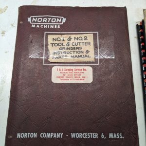 Norton Instruction Operator Parts List Book Manual Tool Cutter Grinder #1 #2