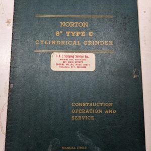 Norton Instruction Operator Part List Manual Cylindrical Grinder 6 Type C 1760-5