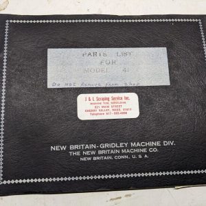 New Britain Gridley Screw Machine Parts List Book Manual Catalog Model 41 1935