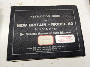 New Britain Gridley Bar Machine Operator Service Manual Shop Book Model 60 1941