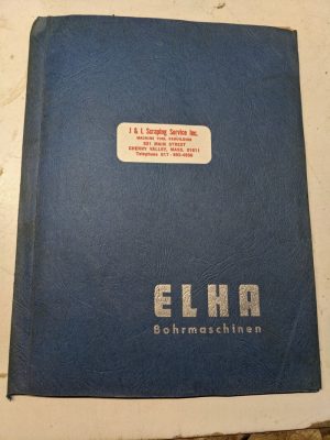 Elha Bohrmaschinen Operator Maintenance Service Manual Model 35 1959 Drill