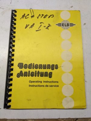 Elb Surface Grinding Machines Operation Service Shop Book Manual Part List