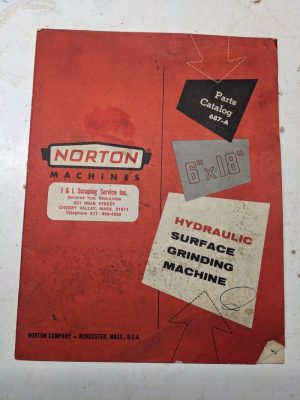 Norton Hydraulic Surface Grinders Service Parts Catalog Manual 6X18” 687-A 1965