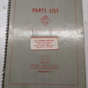 New Britain Gridley Automatic Chuck Machine Service Part List Manual Model 656