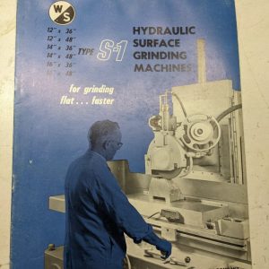 Warner Swasey Surface Grinding Machine S-1 Sales Catalog Features Specifications