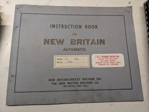 New Britain Automatic Instruction Service Manual Book Model #16 Chucking Machine