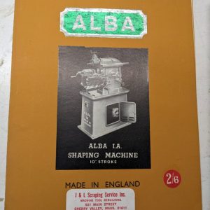 Alba Shaping Machine I.A. 10” Stroke Instruction Operator Service Manual 2/6