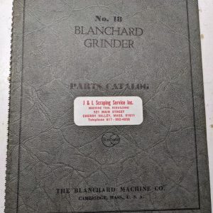 Blanchard Grinder Service Parts List Book Manual Catalog Shop #18 1942 #210