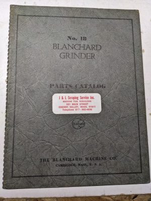 Blanchard Grinder Service Parts List Book Manual Catalog Shop #18 1942 #210