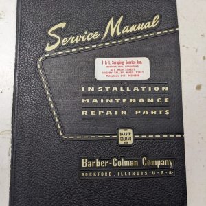 Barber Colman Hobbing Mach Operator Service Maintenance Manual Parts List #6-10