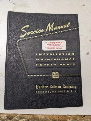 Barber Colman Hobbing Mach Operator Service Maintenance Manual Parts List #6-10