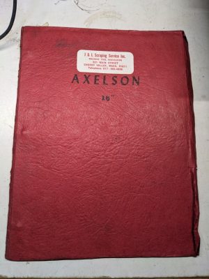 Axelson Operator Service Manual Parts List Book Catalog Engine Lathe 16”