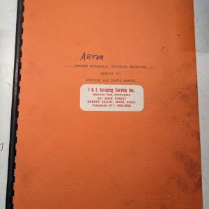 Arter Operator Service Manual Parts List Book Grenby Grinding Machine 103 Series