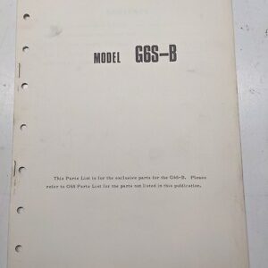 Yamaha Parts List Book Suppliment G6S-B Model 1970