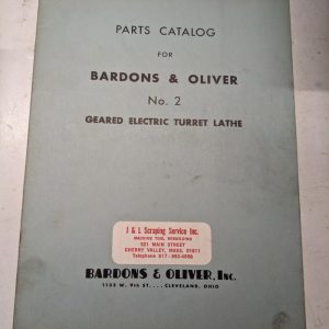 Bardons Oliver Service Parts List Book Catalog Manual #2 Turret Lathe 1948 Shop